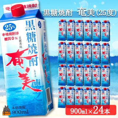 ふるさと納税 徳之島町 《蔵元直送便》黒糖焼酎　「奄美(25度)」900mlパック　(24本セット)