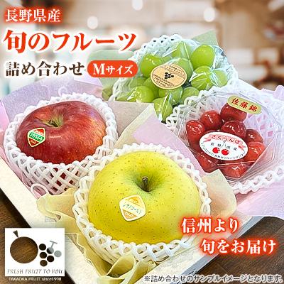 ふるさと納税 中野市 高丘フルーツの長野県産「旬のフルーツ詰め合わせ」(Mサイズ)