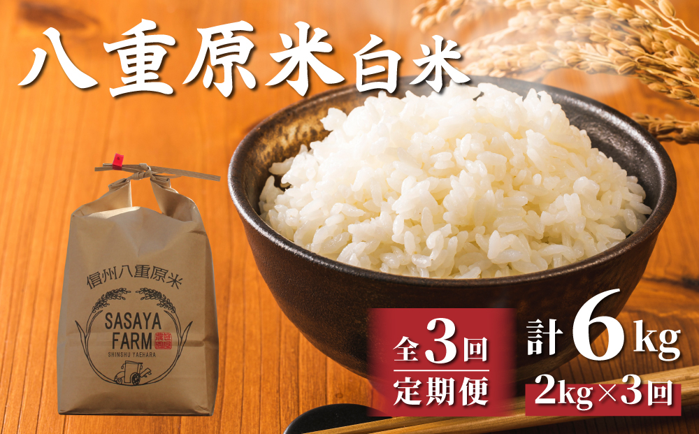 
            令和7年新米予約【3回定期便】八重原米2kg（2kg×1袋）白米　※2025年10月以降順次発送｜笹屋農園
          