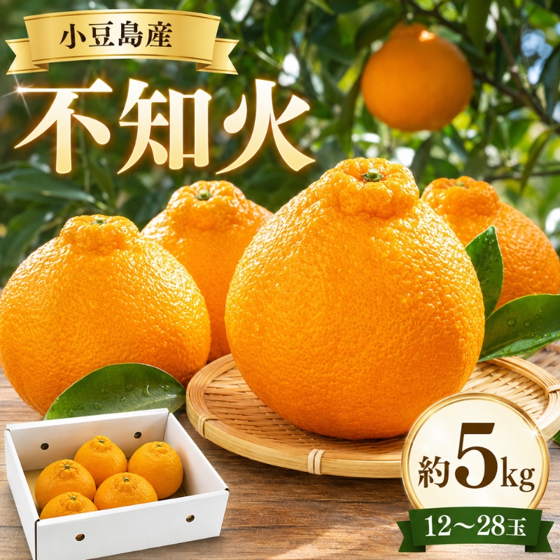 不知火 しらぬい 柑橘 小豆島 瀬戸内 約5kg 12～28玉 糖度 さっぱり 香り 皮が剥きやすい 内皮ごと みかん 蜜柑 ミカン 柑橘類 果物 フルーツ くだもの 果物類 果実 生鮮 食品 デザート ギフト 贈答用 プレゼント 五色青果 香川 土庄 香川県 土庄町