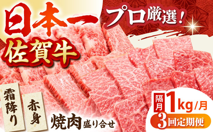 
                  【全3回定期便】【隔月発送】佐賀牛 焼肉セット 1.0kg ( 霜降り・赤身 各500g ) 【田中畜産牛肉店】 [HBH122]
                