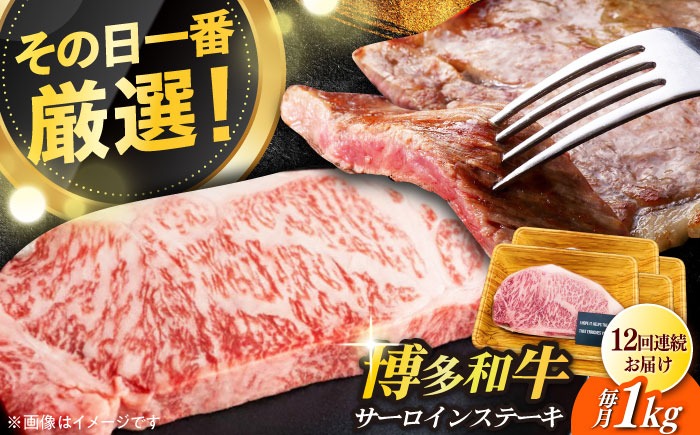【全12回定期便】【溢れる肉汁と濃厚な旨味】博多和牛サーロイン1kg（250g×4枚）《築上町》【株式会社MEAT PLUS】[ABBP053]