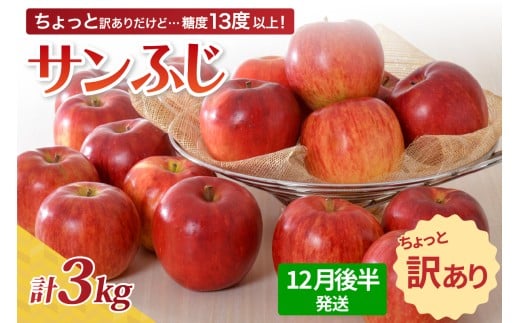 【先行受付】【2026年1月後半発送】 【訳あり】 りんご 約3kg サンふじ 青森産