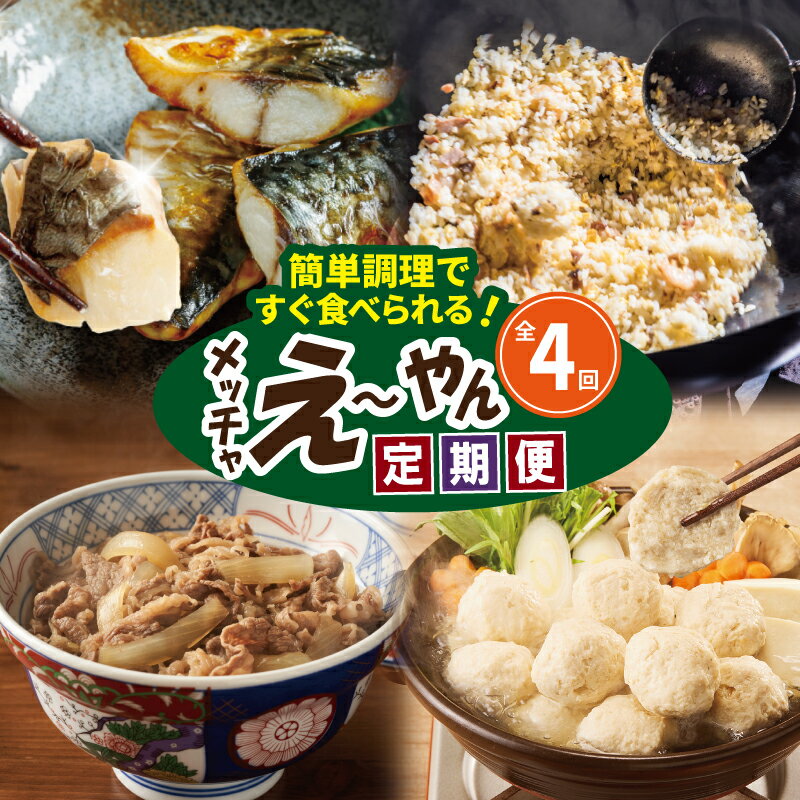 【ふるさと納税】定期便 惣菜セット 小分け 時短 簡単調理 毎月届く 全4回 冷凍 塩サバ 1kg チャーハン 1.5kg つくね 1kg 牛丼 1.2kg 詰め合わせ 魚 肉 ご飯のお供 おかず 弁当 晩御飯 晩酌 一人暮らし 鍋 便利 栄物産 大阪府 泉佐野市 送料無料