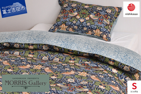 掛けふとんカバー モリスギャラリー いちご泥棒 シングル ネイビー 掛けふとんカバー 布団