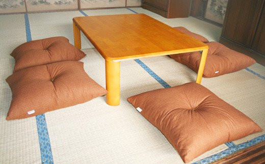 【G0272】5枚組座布団　和かすり：配送情報備考　茶