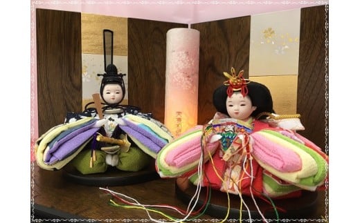 伝統工芸士 蘇童のひな人形『手まり雛 ころろ』紺桜　コンパクト親王飾り (351)