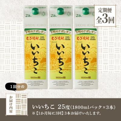 ふるさと納税 宇佐市 定期便・全3回(連続)　いいちこ25度パック(計5.4L×3回)【206100101】【酒のひろた】 |  | 03