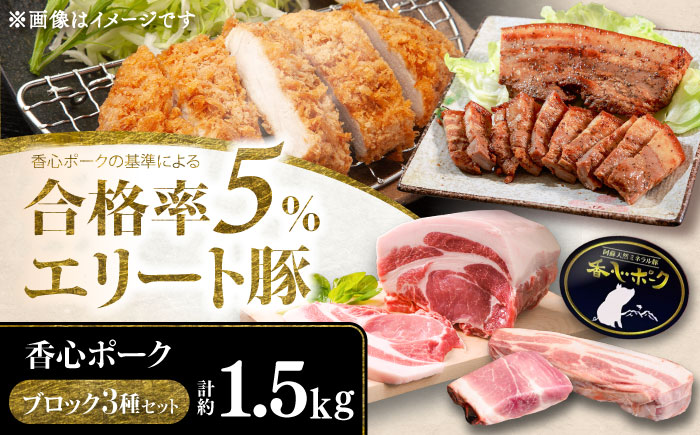 【香心ポーク】ブロック3種セット(計約1.5kg) 豚肉【有限会社コーシン】 [BHAH003]