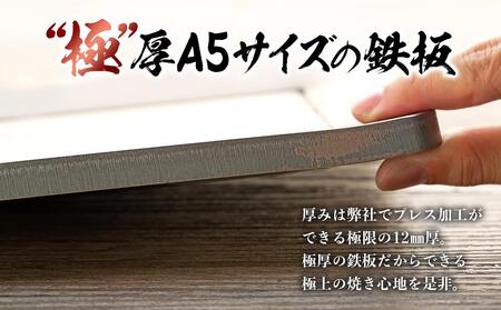 ミニ鉄板（極）ハンドル付き〈羽咋工業〉1枚 ADK0002