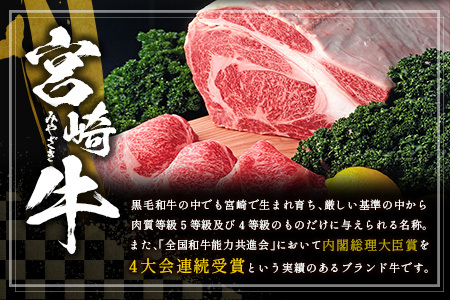 ≪肉質等級A4ランク≫宮崎牛 ロースステーキ 合計500g（250g×2枚）※90日以内に発送【C346-24】