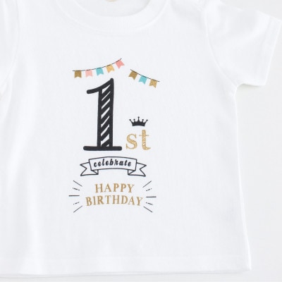 バースデー01 Tシャツ キッズ ベビー 1歳のお誕生日向け 90サイズ【1706926】