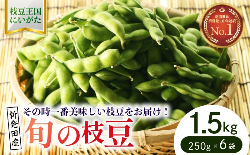 
                  季節の枝豆 1.5kg 250g 6袋 枝豆 えだまめ まめ 野菜 おつまみ 茶豆 ずんだ ずんだもち 豆 数量限定 季節限定 キャンプ 産地直送 とんとん市場 株式会社せいだ 新潟県 新発田市 seida034
                