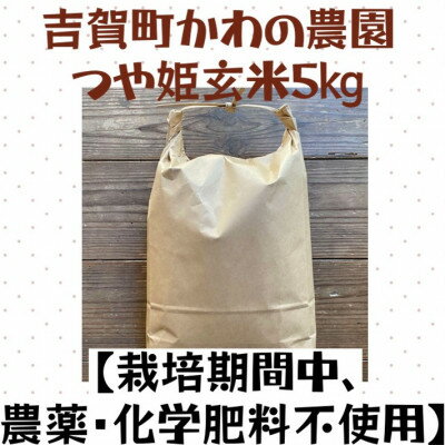 【ふるさと納税】吉賀町かわの農園　つや姫玄米5kg【栽培期間中、農薬・化学肥料不使用】【1698481】