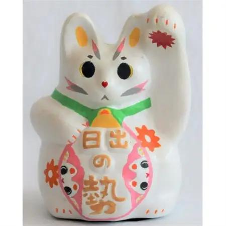 開運!招き猫ひーにゃん(花2)左手ver AN15_猫雑貨 置物 猫グッズ ハンドメイド  開運  猫  まねき猫  招福  インテリア  お土産  ネコ_【1481629】
