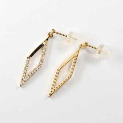 ふるさと納税 山梨県 【山梨県】【ジュエリー】K18 rhombus/ランバス ピアス |  | 03