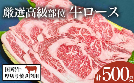 厳選高級部位牛ロース(厚切り焼き肉用)500g＜離島・沖縄配送不可＞【 焼肉牛肉 焼肉茨城県牛肉 焼肉つくば市牛肉 おすすめ牛肉 焼肉牛肉 焼き肉牛肉 冷凍焼肉 牛肉 牛肉 村下商事 】