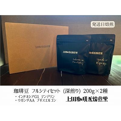 ふるさと納税 飯能市 【上田珈琲豆焙煎堂】珈琲豆 深煎り2種×200g【豆】
