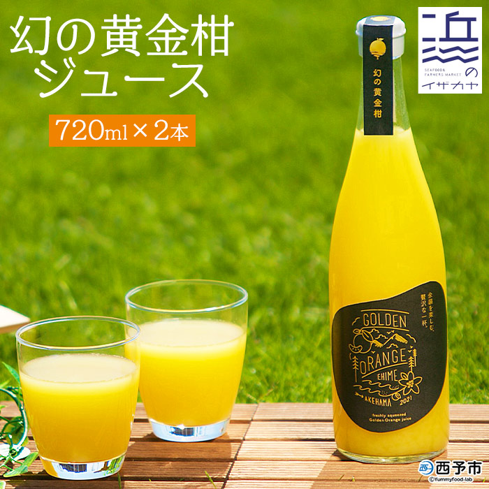 ＜黄金柑ジュース 720ｍ×2本セット＞ 果汁100％ ストレート ジュース 柑橘 ミカン みかん オレンジ 果物 フルーツ ギフト 贈り物 特産品 愛媛県 西予市