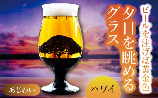 夕日を眺める グラス あじわい『ハワイ』【丸モ高木陶器】 ビールグラス 酒器 贈答  [TBA166]