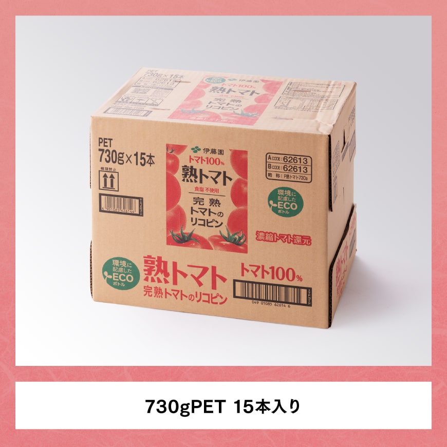 【6ヶ月定期便】 伊藤園 熟トマト ペットボトル 730g×15本　野菜ジュース[E7369t6]