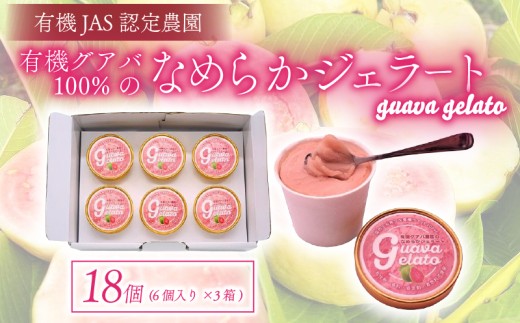 有機グアバ農園のなめらかジェラート 計18個 | デザート スイーツ セット お菓子 夏 詰め合わせ ビタミンC おかし 美容 フルーツ グアバ  食品 人気 冷凍 カップ アイス おすすめ 高知県 南国市
