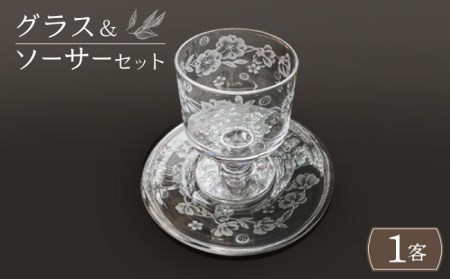 グラス＆ソーサーセット【ガラス工房Tutti】 グラス ソーサー おしゃれ プレゼント 贈り物 ギフト お祝い コップ ガラス  [TCU003]