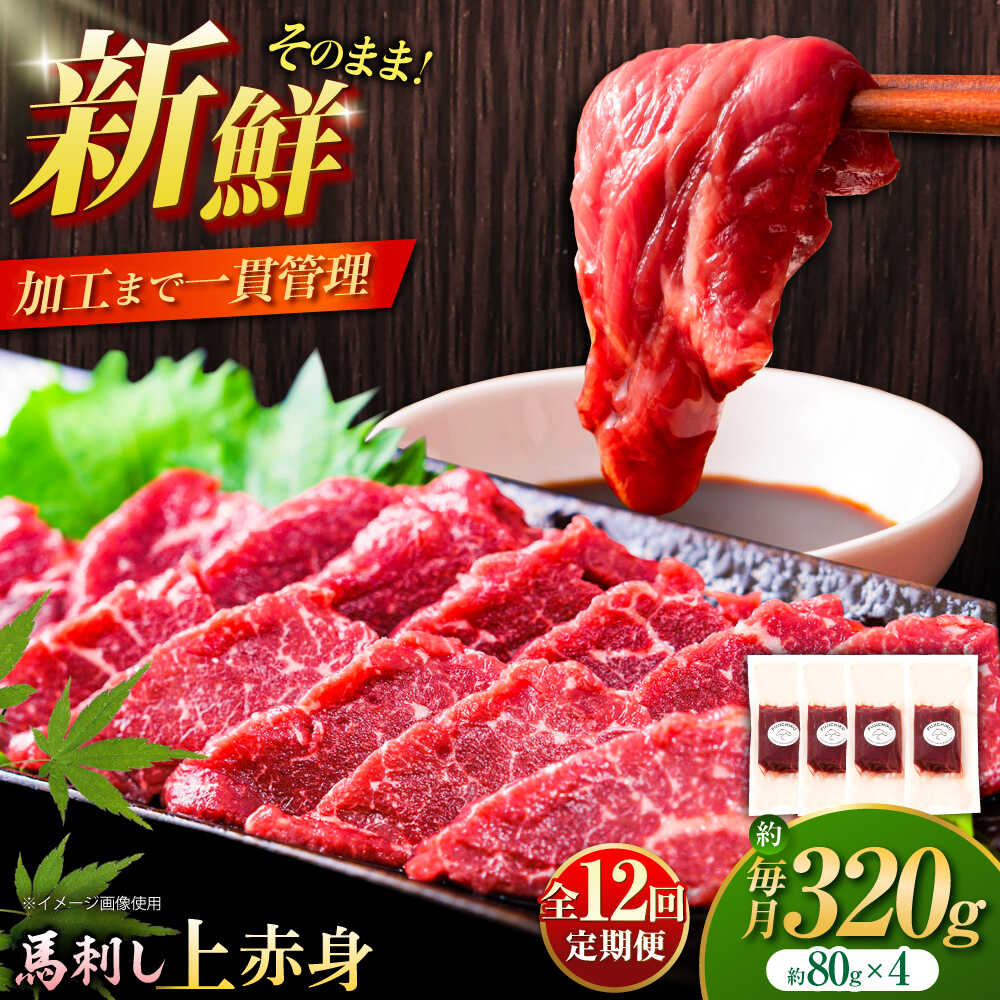 【ふるさと納税】【全12回定期便】フジチク ふじ 馬刺し 上赤身 4個 セット 計約320g / 専用醤油付き 生姜付き おすすめ 熊本県 熊本 馬刺 赤身 国産 ふじ馬刺し 赤身馬刺し 冷凍 送料無料【株式会社フジチク】[BHAD092]