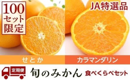 ★100セット限定★JA特選品 ブランド柑橘（せとか・カラマンダリン）食べ比べセット 2回定期便（せとか3kg（赤秀L～3Lサイズ）、カラマンダリン5kg（秀品S～2L））【EN0051】