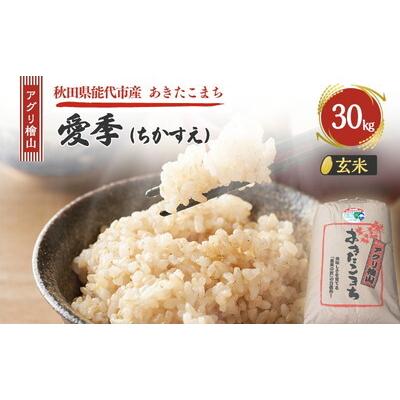 ふるさと納税 能代市 令和7年産 アグリ檜山米 愛季 玄米 30kg  あきたこまち[No.5335-1664]