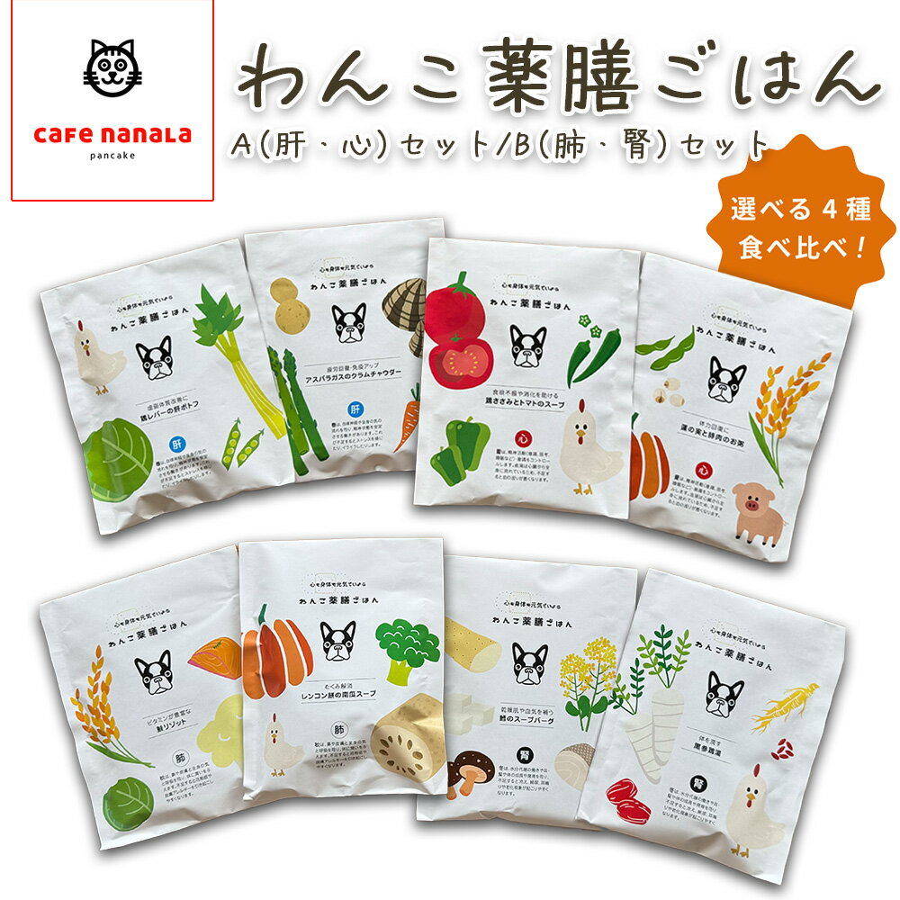【ふるさと納税】cafe nanala わんこ薬膳ごはん　A（肝・心）セット／B（肺・腎）セット 【犬 ペット ドッグフード お中元 夏 ギフト プレゼント 贈り物 贈答 常温】【07521-0136・137】