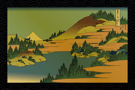 純金 ゴールド 富嶽三十六景 相州箱根湖水 カード 1枚 1g ガラス フレーム 1個 [三菱マテリアルトレーディング 兵庫県 三田市 3d28bae300106]