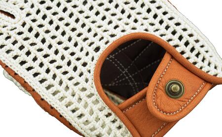 カカザン ニットドライビング グローブ【カラー：アイボリー×キャラメル／サイズ：LL】