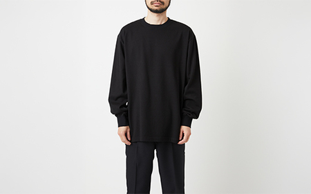 【Yonetomi】米富繊維 NEW BASIC T-SHIRT  LONG SLEEVE 黒 ブラック 服 洋服 ユニセックス メンズ レディース ブランド 数量限定 山形県 山辺町 サイズ1 yt