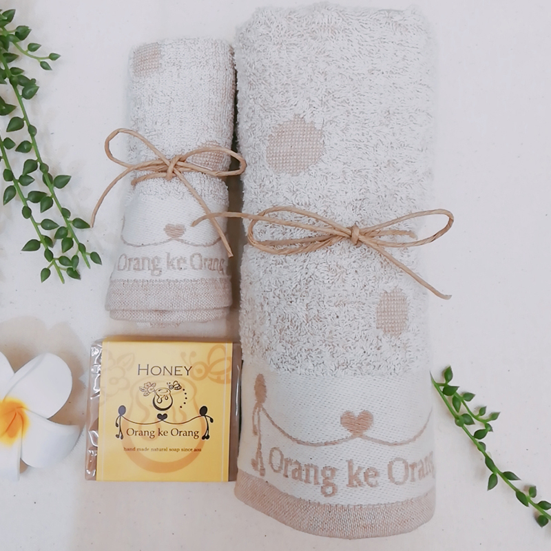 【スピード発送】無添加手作り石鹸付泉州タオルセット 【ハニー】 099H3742