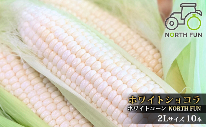 【2025年7月中旬～発送】北海道 富良野産 ホワイトコーン『ホワイトショコラ』BIG 2L サイズ 10本 とうもろこし (NORTH FUN) とうもろこし とうきび コーン 野菜 新鮮 甘い ジューシー 贈り物 ギフト 道産 直送 ふらの とうもろこし トウモロコシ 白とうもろこし ホワイト