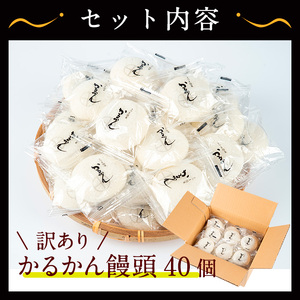【訳あり】かるかん 饅頭 (40個) 鹿児島の郷土菓子 和菓子【津曲食品】A205-v01