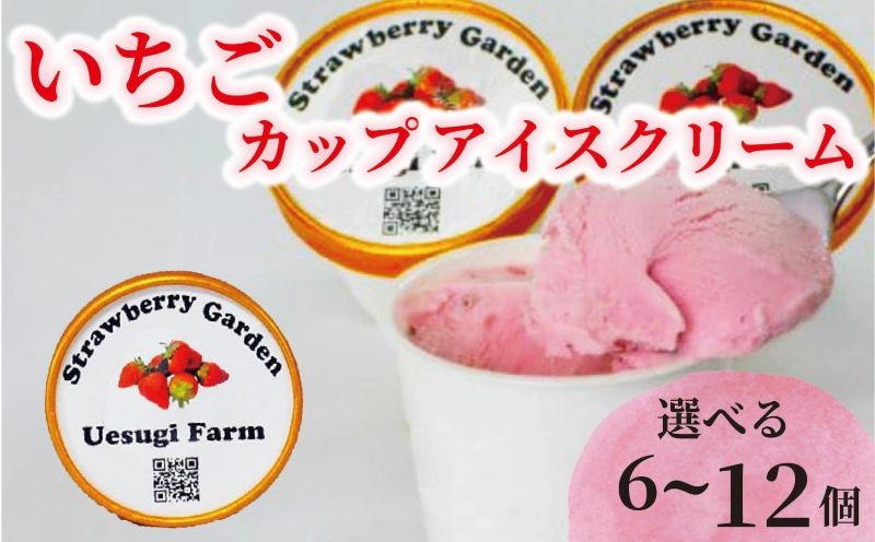 
                  【選べる個数】いちご農家のひんやりアイス カップアイス  6カップ 12カップ いちご 苺 イチゴ いちごアイスクリーム アイス アイスクリーム カップアイス 冷たい ひんやり セット 人気 おすすめ ふるさと納税 京都 八幡 八幡市 上杉農園
                
