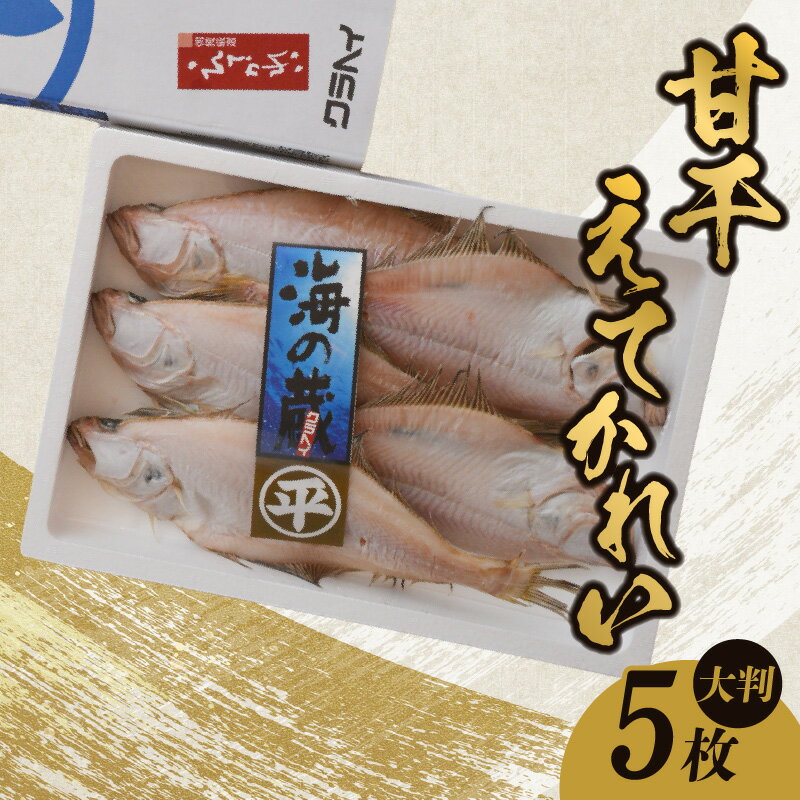 【ふるさと納税】えてかれい 大判 5枚 甘干えてかれい 約900g 一夜干し カレイ 詰合わせ ギフト 干物 詰め合わせ 干しカレイ 魚 イテカレイ お歳暮 ひもの 焼き魚 干物ギフト 酒 おつまみ 父の日 人気 魚介類 保存料無添加 無着色 国産 五つ星ひょうご 冷凍 送料無料