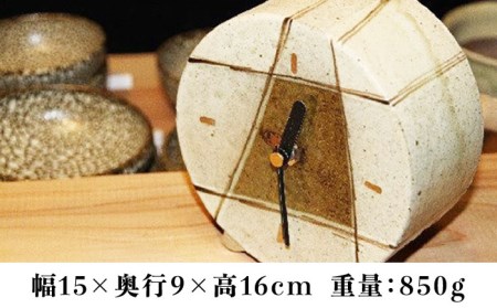 東馬窯 絵粉引掛け分け置き時計 [UCI008] 時計