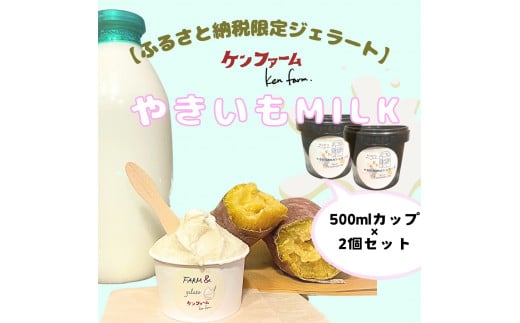A1-7003／【ふるさと納税限定品】やきいもMILK アイスクリーム　500ml×2個