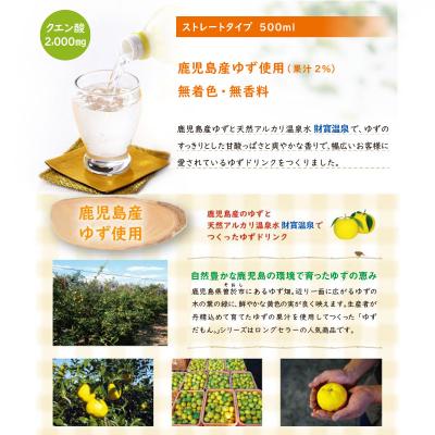 ふるさと納税 曽於市 ゆずだもん。ウォーター ペットボトル 500ml×24本 |  | 01