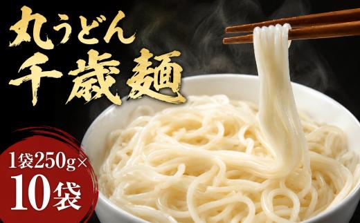 うどん 乾麺 麺  1袋(2人前) 250g 10袋 長期保存 コシ 千歳麺丸うどん 熟成製法  神奈川県 厚木市 千年屋本店 TYS001