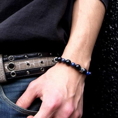 ふるさと納税 神戸市 パワーストーン×シルバーブレス Sサイズ オニキス ラピスラズリ 天然石 神戸市 DJ-013S |  | 02