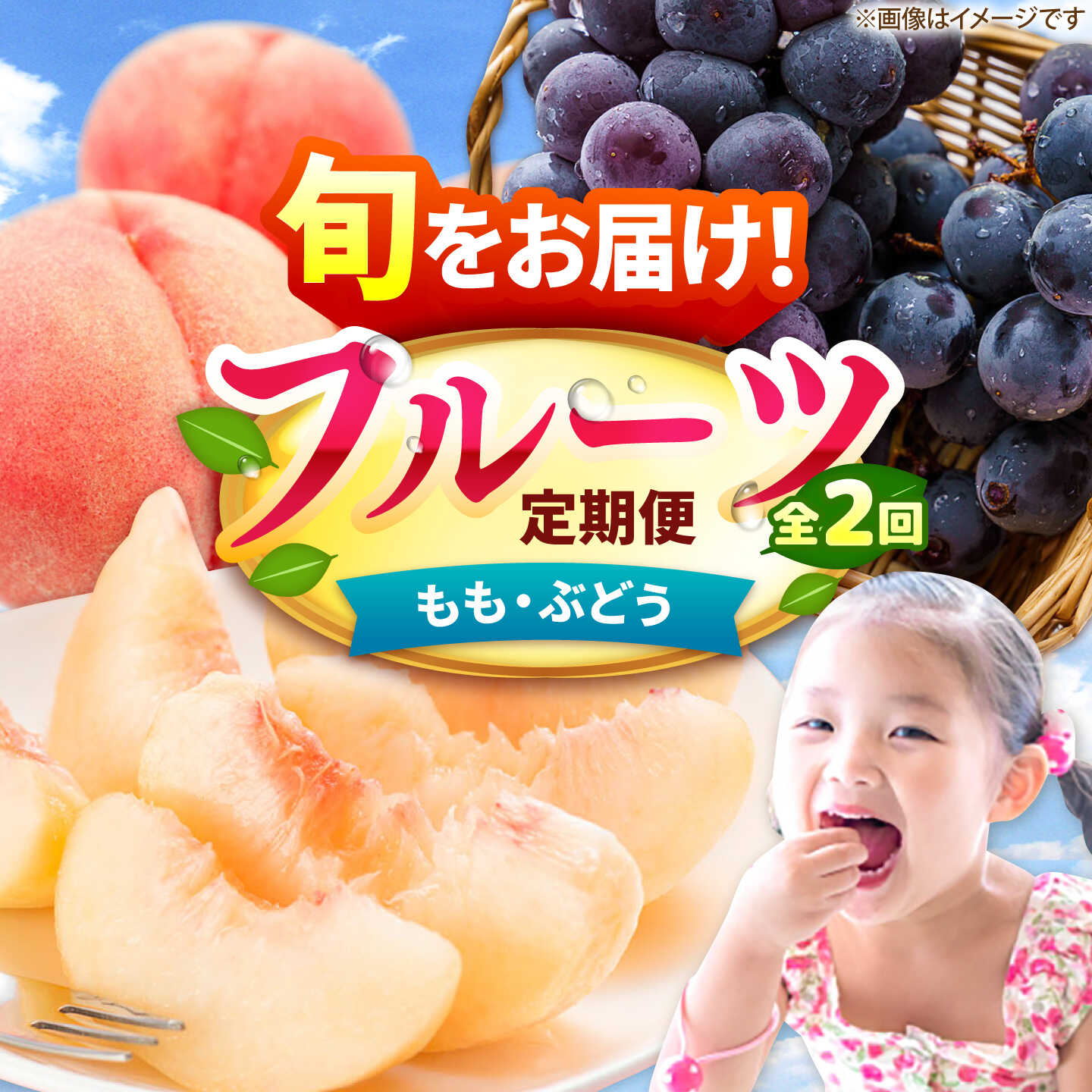 【ふるさと納税】【2回定期便】フルーツ定期便（桃/ぶどう） 広川町 / JAふくおか八女農産物直売所どろや[AFAB121]