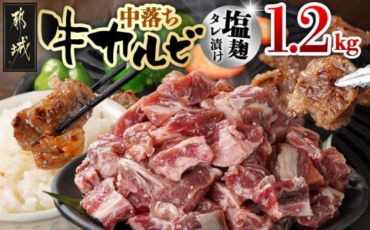 
                  牛中落ちカルビ 塩麹タレ漬け1.2kg_AAJ-33-020-1200g_(都城市)  味付き牛中落ちカルビ 300g×4パック 真空 小分け 1200g
                