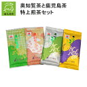 【ふるさと納税】高評価★4.83 奥知覧茶 鹿児島茶 特上 煎茶 セット 100g × 4本 人気 茶葉 香り高い 深い味わい さつまかおり お茶 緑茶 知覧茶 旨み 甘み 国産 お取り寄せ 古市製茶 贈り物 ギフト のし対応 古市製茶 鹿児島県 南九州市 知覧 送料無料