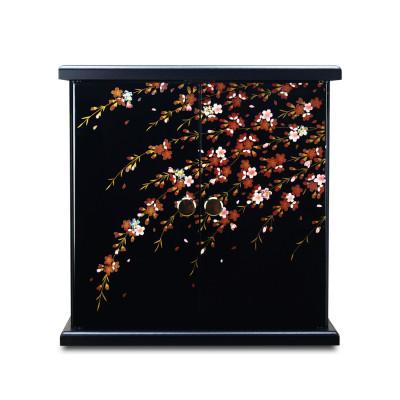 ふるさと納税 和歌山市 紀州塗り ミニ仏壇 雅 小 しだれ桜 美しく描かれた蒔絵の世界。職人が創る雅なコンパクト仏壇