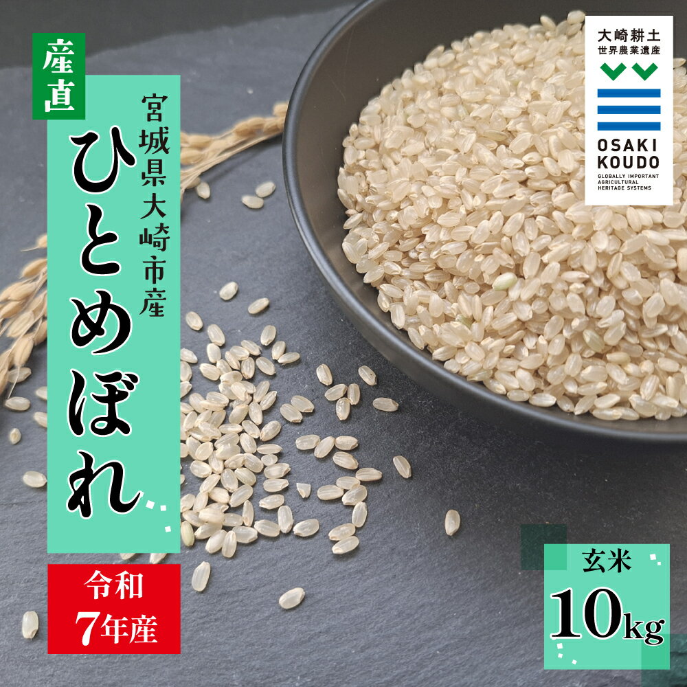 【ふるさと納税】【令和7年産】宮城県大崎市古川産 ひとめぼれ〈玄米〉10kg｜自然のやさしさが詰まったふっくら米
