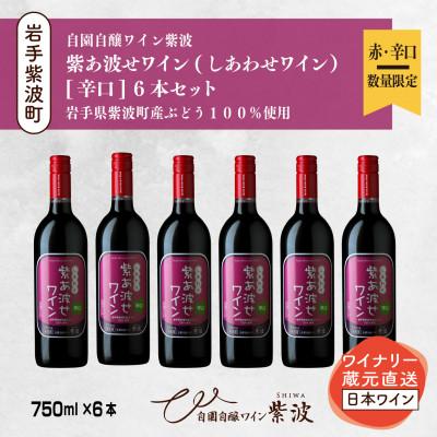 ふるさと納税 紫波町 【自園自醸ワイン紫波】紫あ波せ(しあわせ)ワイン辛口750ml×6本セット